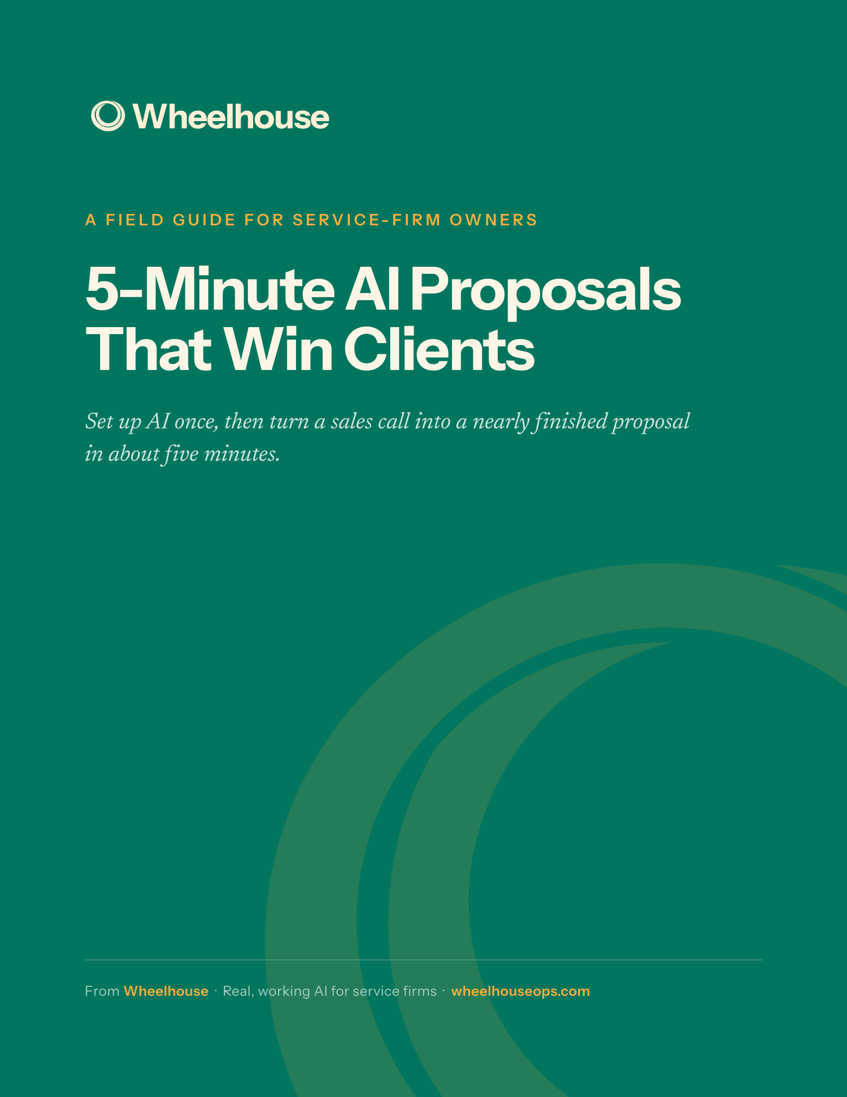 Cover of the free guide, 5-Minute AI Proposals That Win Clients